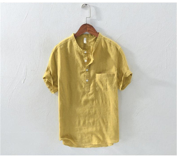 大きいサイズ Tシャツ メンズ 半袖 リネンシャツ カジュアルシャツ 40代 50代 ゆったり 薄手...