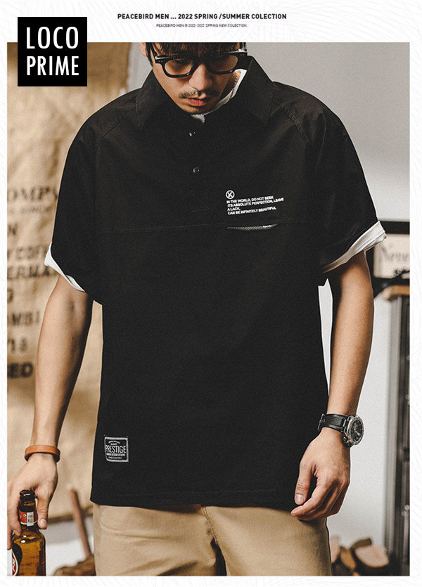 大きいサイズ メンズ SHELTY-接触冷感オープンカラー半袖シャツ