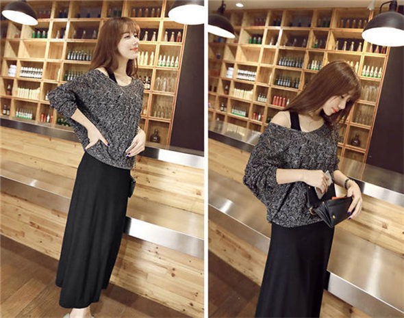 ニットワンピース セットアップ レディース 春夏 長袖 七分袖 ニット