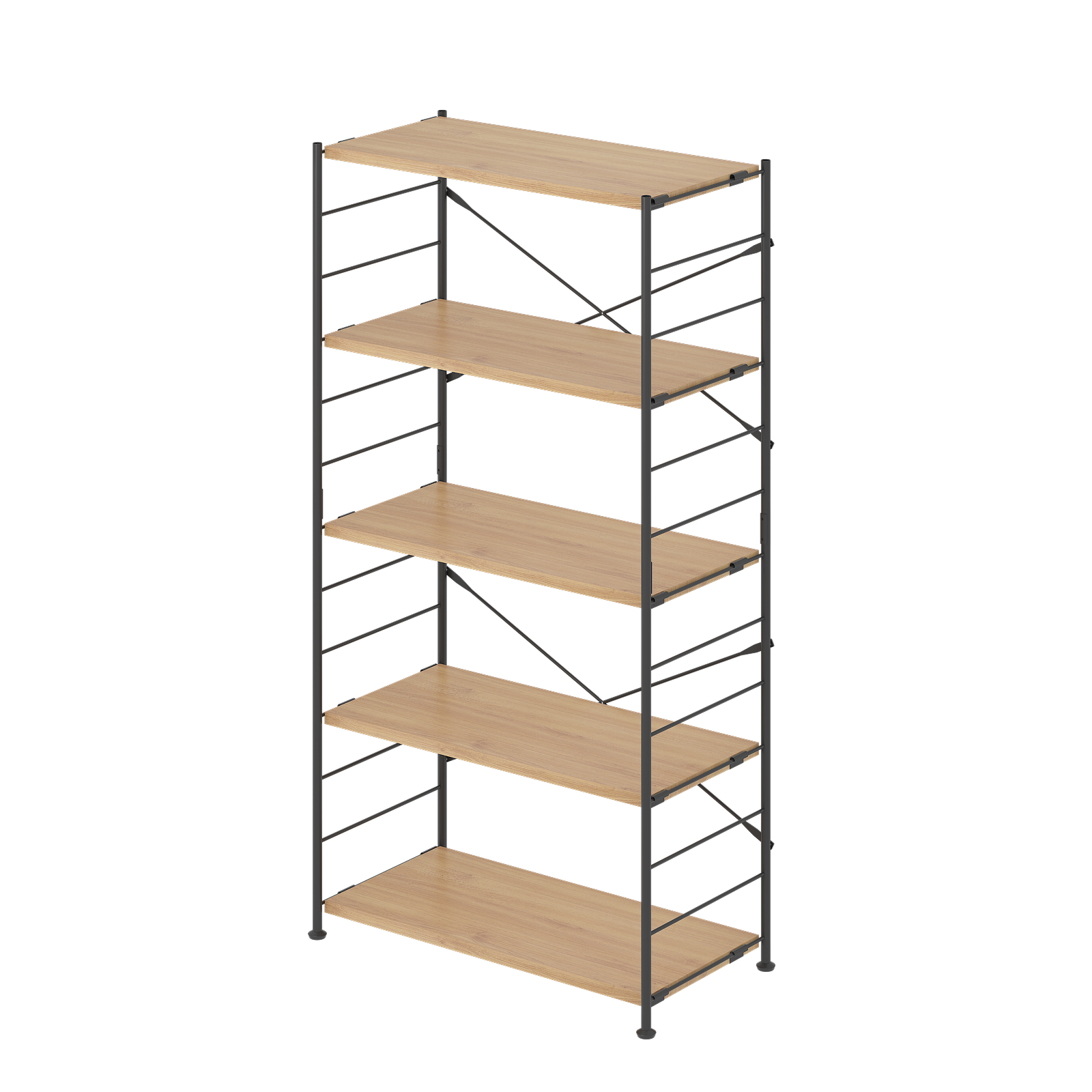 FlexiSpot ラック 棚 木製 ウッドラック スチールラック 5段 FlexiSpot