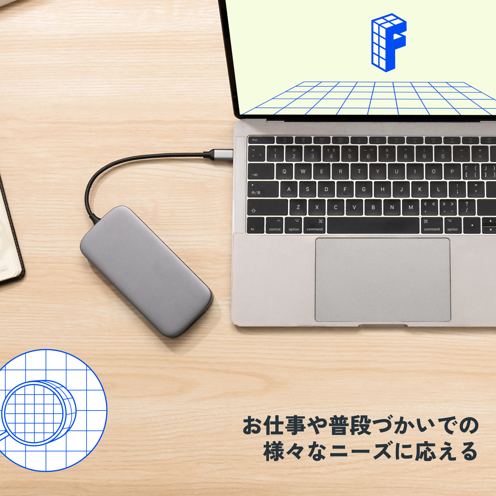 FlexiSpot USBハブ 7IN1 ドッキングステーション USB-C TYPE-C PD