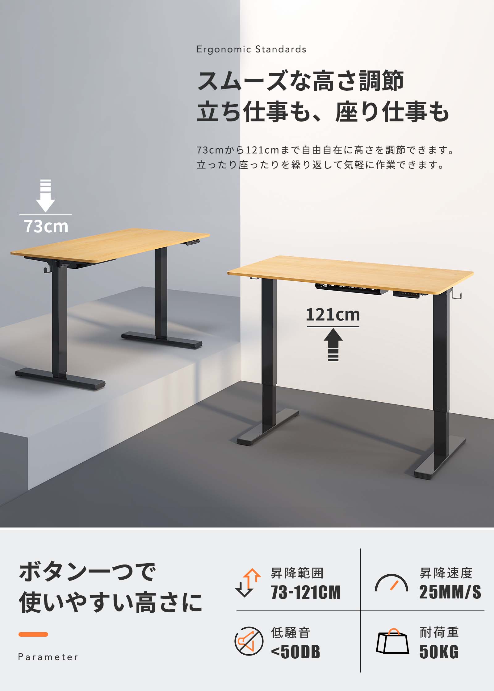 スタンディングデスク 昇降デスク 組立簡単 Sanodesk E150 電動 オフィスデスク 高さ調節 電動式 パソコンデスク 昇降テーブル デスク  机 高さ調節 昇降 幅140cm