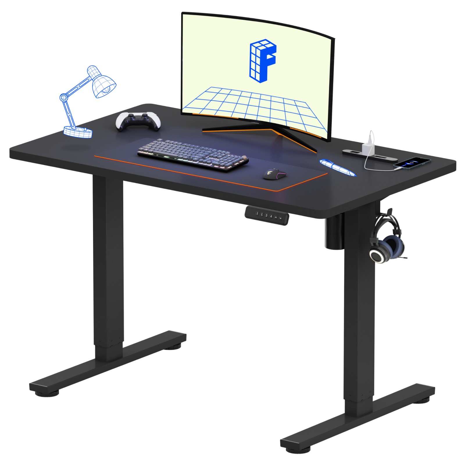 昇降式デスク 昇降デスク 電動 Flexispot EF1 Pro デスク コンセント付 昇降式テーブル オフィスデスク 昇降テーブル 100 120 昇降式 スタンディングデスク 昇降 | FlexiSpot | 01