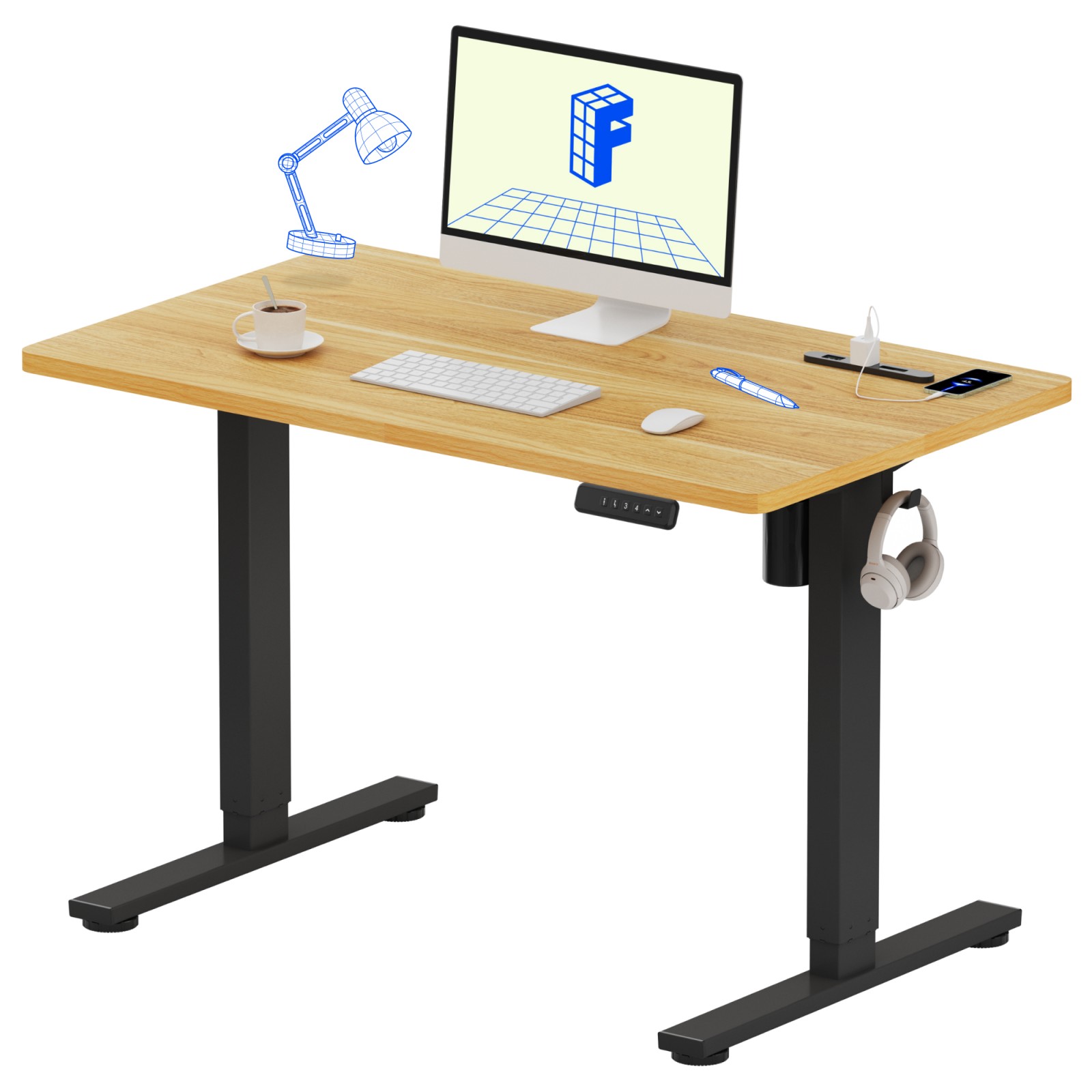 昇降式デスク 昇降デスク 電動 Flexispot EF1 Pro デスク コンセント付 昇降式テーブル オフィスデスク 昇降テーブル 100 120 昇降式 スタンディングデスク 昇降 | FlexiSpot | 02