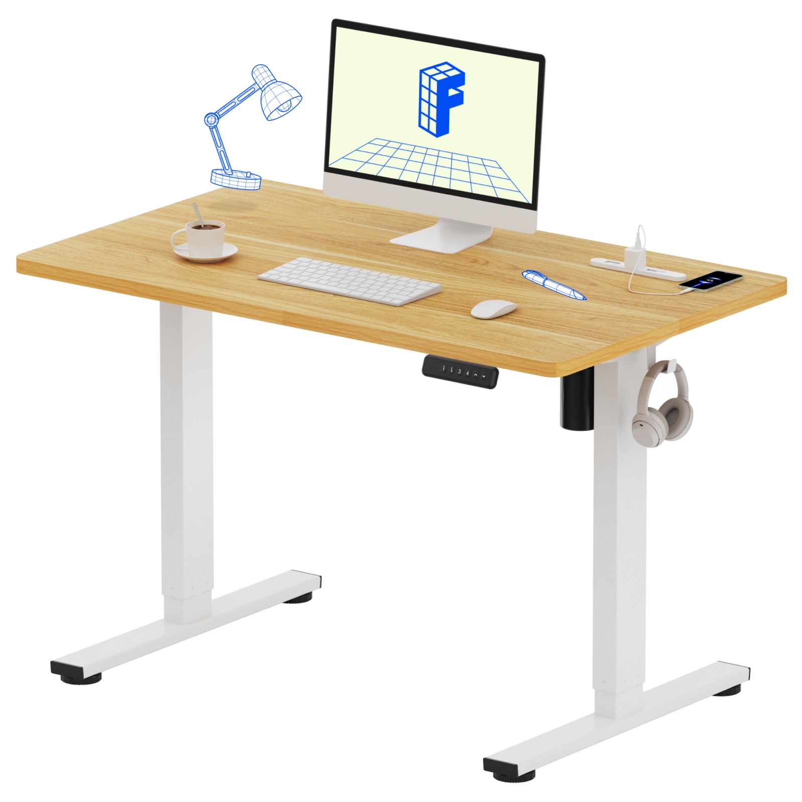 昇降式デスク 昇降デスク 電動 Flexispot EF1 Pro デスク コンセント付 昇降式テーブル オフィスデスク 昇降テーブル 100 120 昇降式 スタンディングデスク 昇降 | FlexiSpot | 04