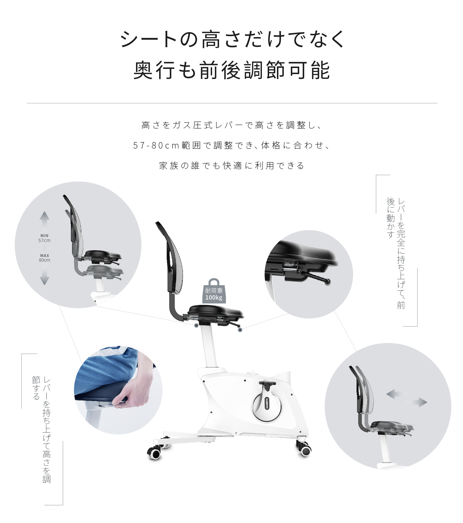 エアロバイク Flexispot デスクサイクル フィットネスバイク スピン