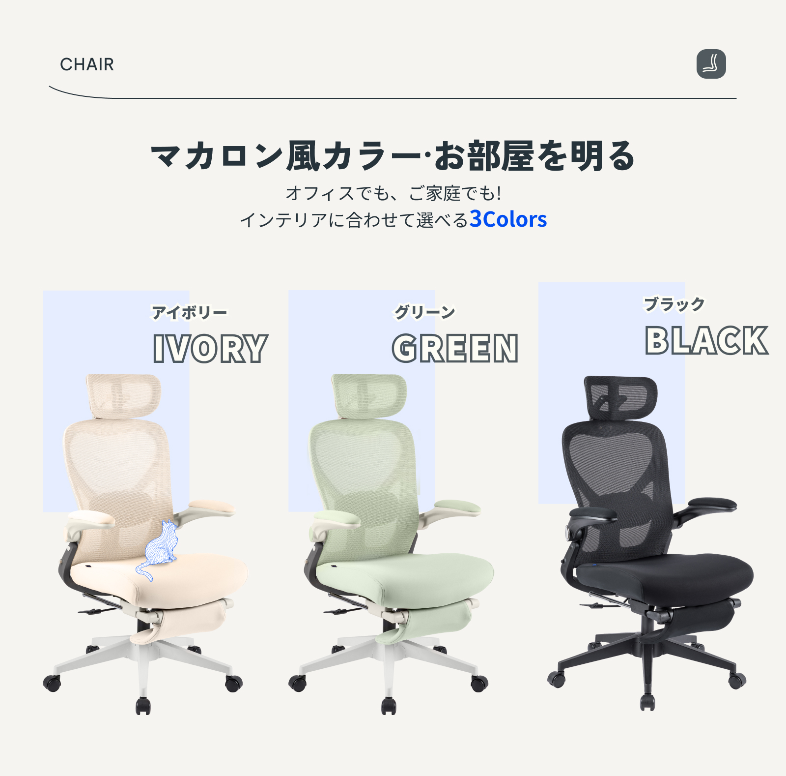 FlexiSpot オフィスチェア フットレスト デスクチェア
