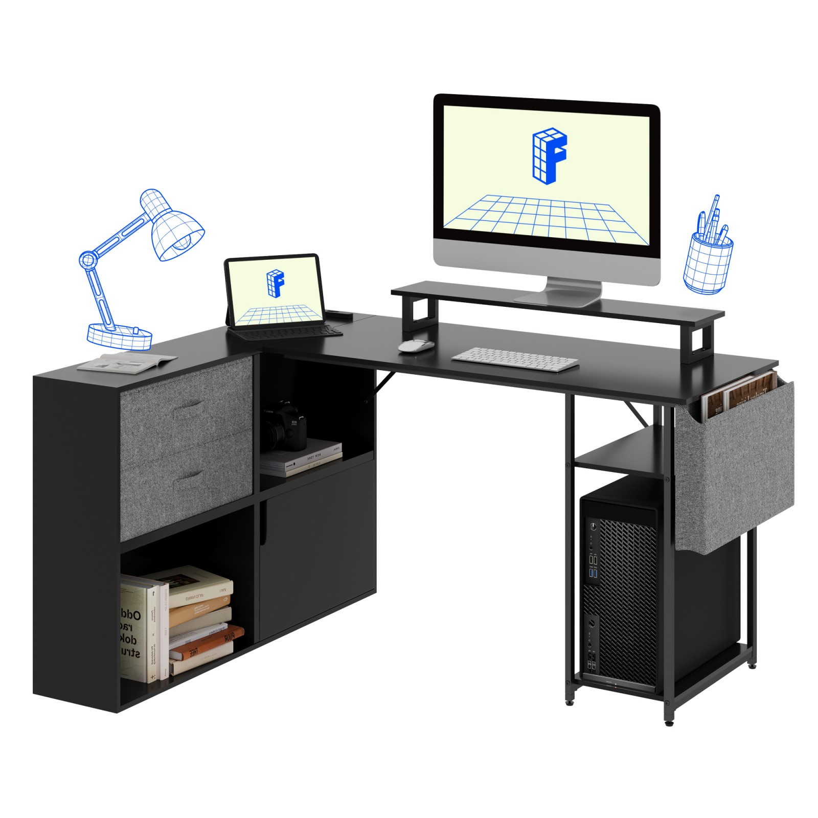 FlexiSpot l字デスク パソコンデスク オフィスデスク デスク 机