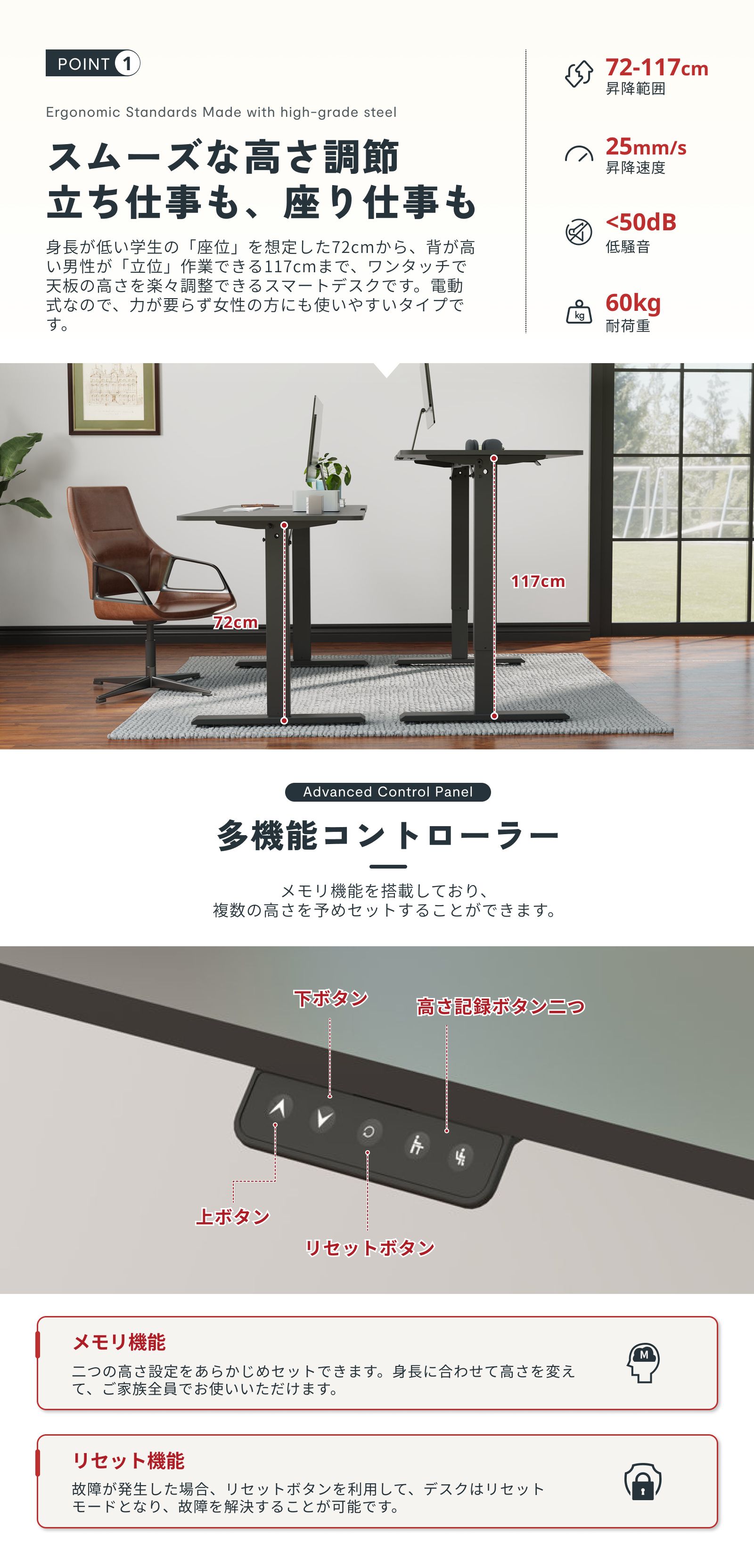 スタンディングデスク 昇降デスク Sanodesk QS1 電動 オフィスデスク 高さ調節 電動式 パソコンデスク 昇降テーブル デスク 机 高さ調節  昇降 幅110cm : qs1 : FlexiSpotヤフー店 - 通販 - Yahoo!ショッピング