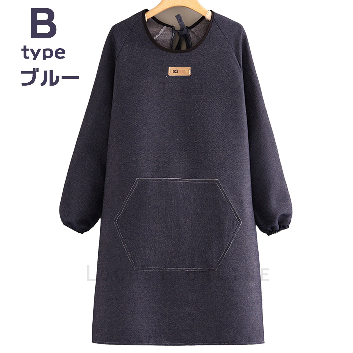 国産デニム生地　チュニック割烹着　服作り40年の田舎町仕立屋 国産デニム生地チュニック割烹着服作り40年の田舎町仕立屋