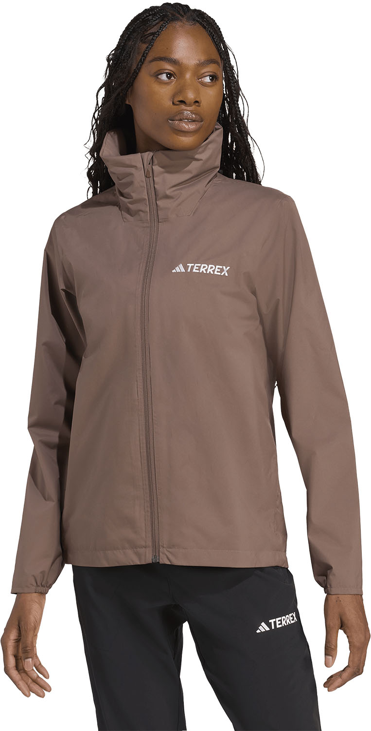 adidas レディース マルチ エッセンシャルズ 2L レインジャケット アウトドア ジャケット レインジャケット 雨 風 悪天候 ドライ 快適な着心地 防水 透湿 CLIMAPROOF レギュラーフィット フルジップ ハイネック フード JXW86