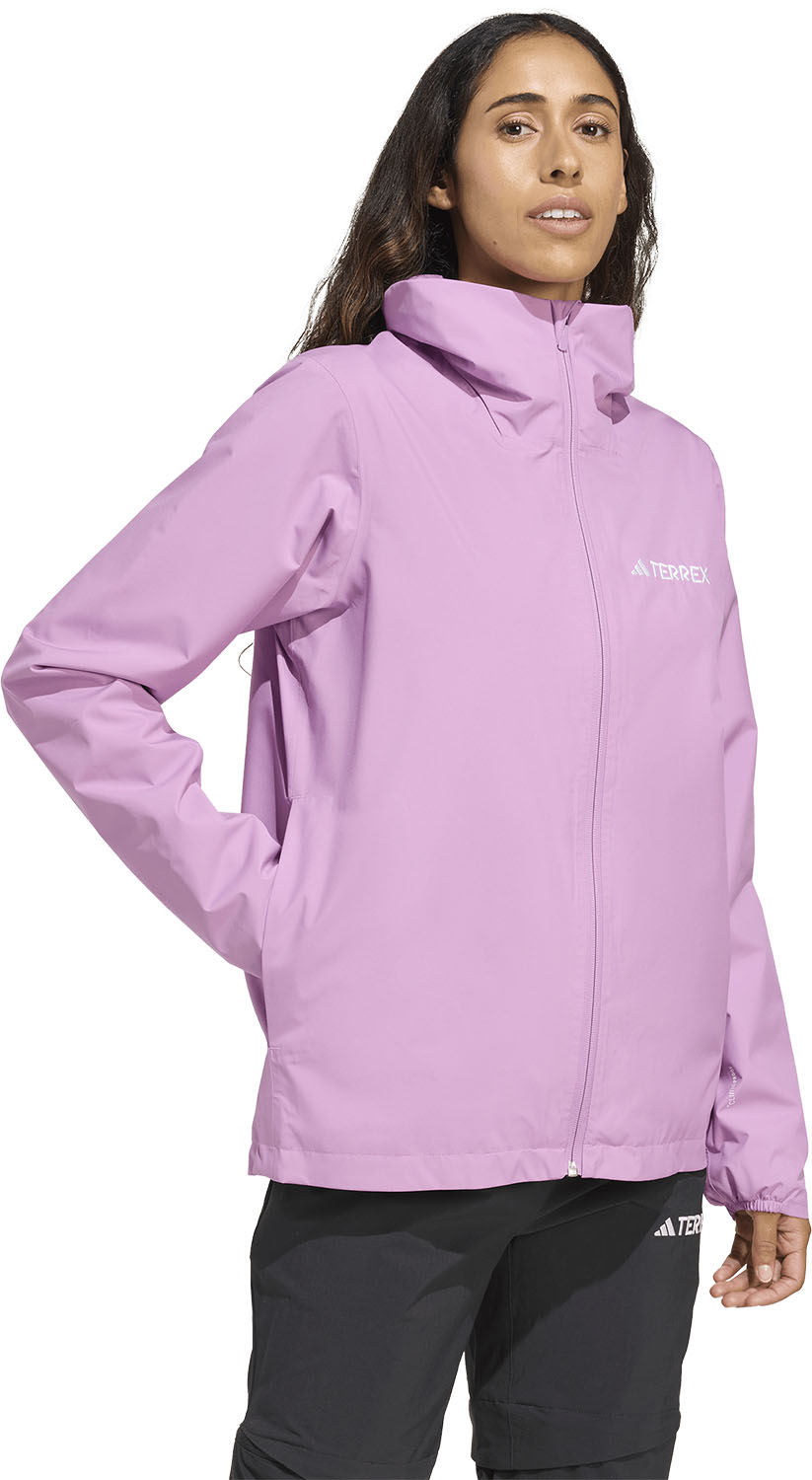 adidas レディース マルチ エッセンシャルズ 2L レインジャケット アウトドア ジャケット レインジャケット 雨 風 悪天候 ドライ 快適な着心地 防水 透湿 CLIMAPROOF レギュラーフィット フルジップ ハイネック フード JXW86