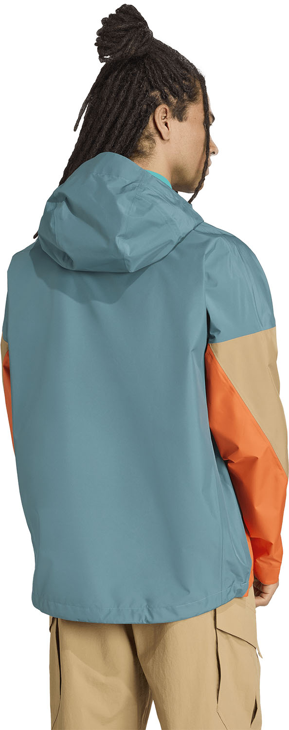 adidas メンズ テレックス Xploric 2.5層構造 クライマプルーフ アノラック アウトドア ジャケット レインジャケット アノラック CLIMAPROOF ドライ コンパクト ルーズフィット ハーフジップ 調節可能なフード ゆったりシルエット KVF65