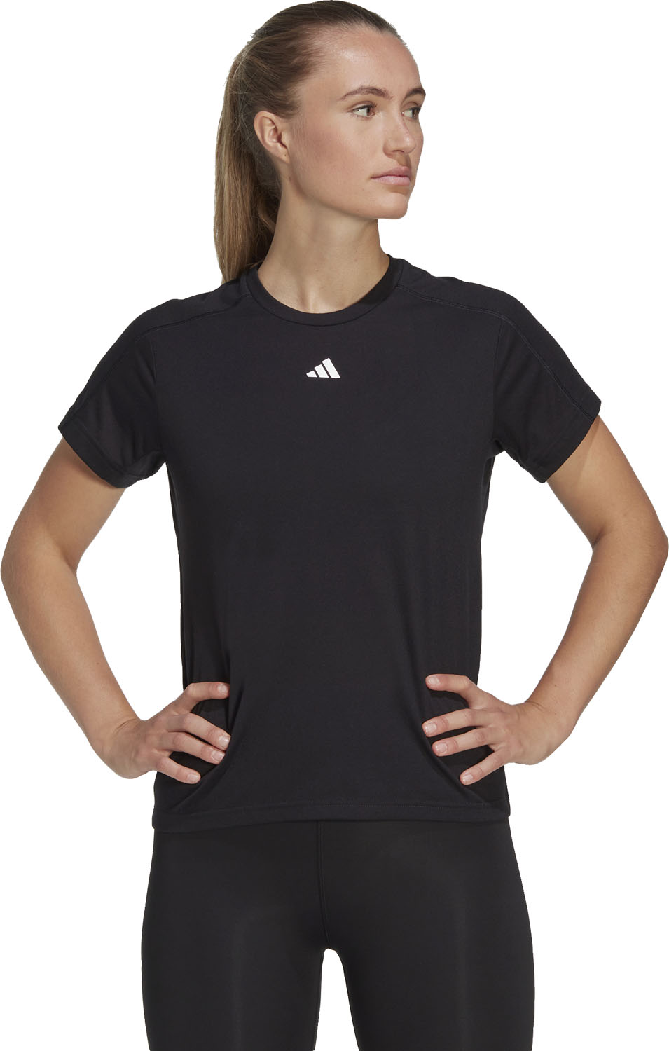 adidas アディダス レディース 半袖Tシャツ AEROREADY トレイン エッセンシャルズ ミニマル ロゴ クルーネック NEN26