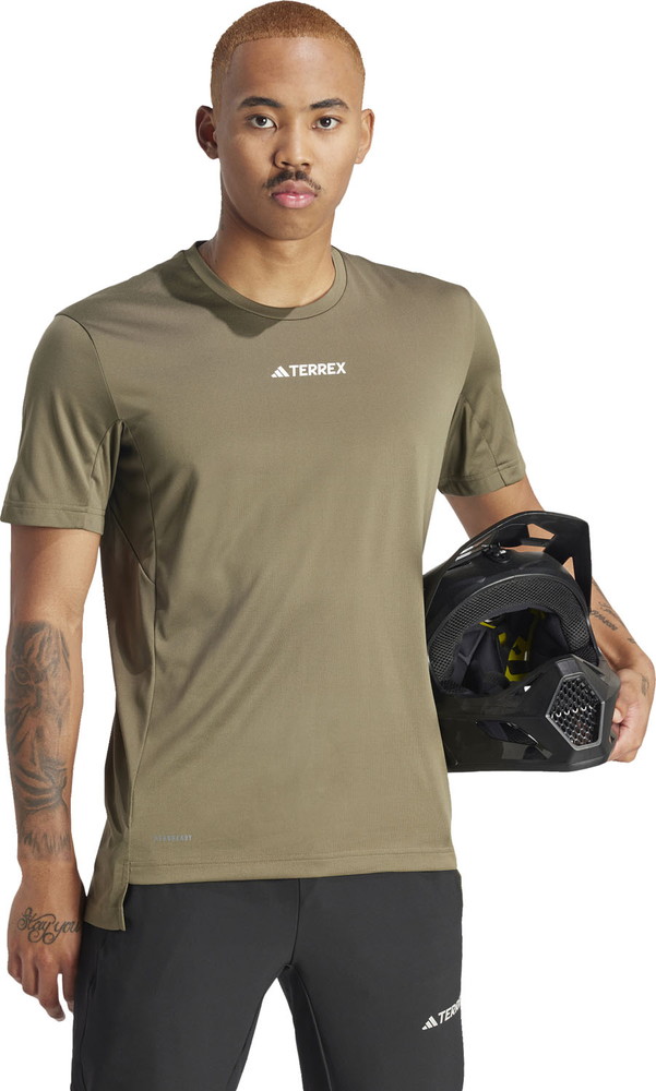 adidas テレックス マルチ 半袖Tシャツ アウトドア マルチ ハイキング ランニング メンズ 半袖Tシャツ Tシャツ クルーネック QF310 サバンナ QF310