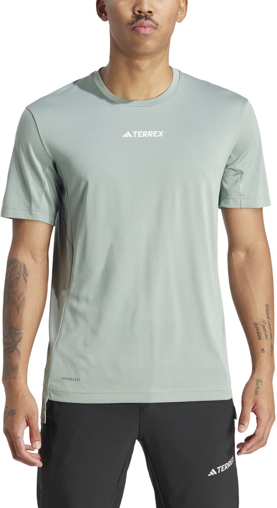 adidas テレックス マルチ 半袖Tシャツ アウトドア マルチ ハイキング ランニング メンズ 半袖Tシャツ Tシャツ クルーネック QF310 サバンナ QF310