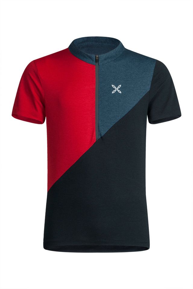 モンチュラ Vertical Block Zip T-Shirt メンズ Tシャツ 半袖シャツ ハーフジップ トレッキング ハイキング 登山 MTZN35X
