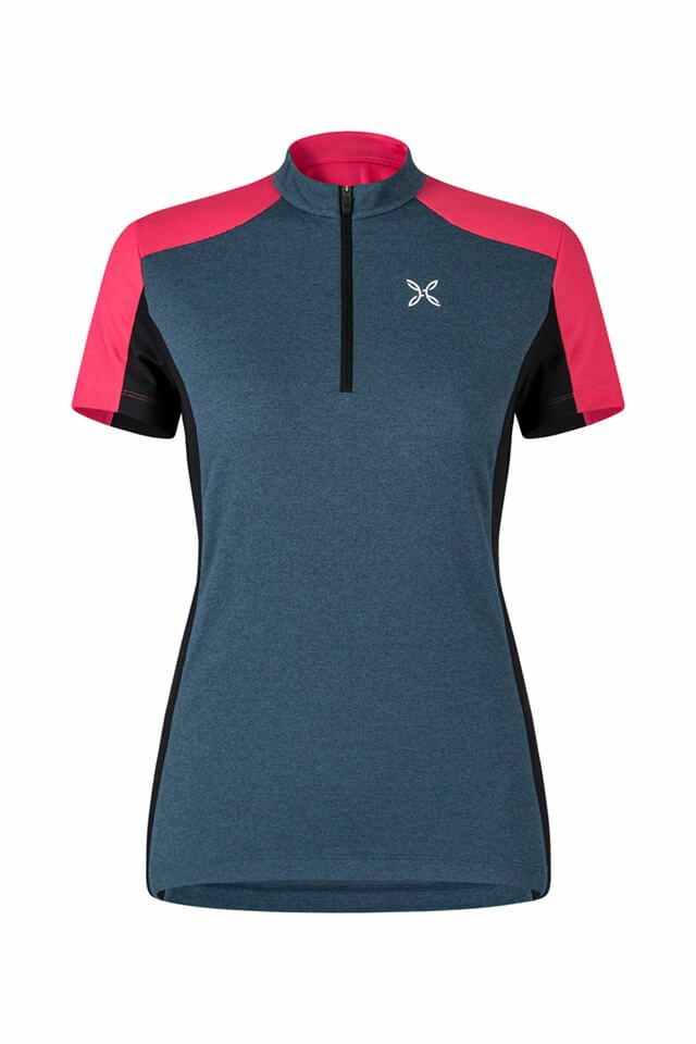 モンチュラ MOUNTAIN ZIP T-SHIRT WOMAN レディースTシャツ ハーフジップ 半袖シャツ MTZN36W
