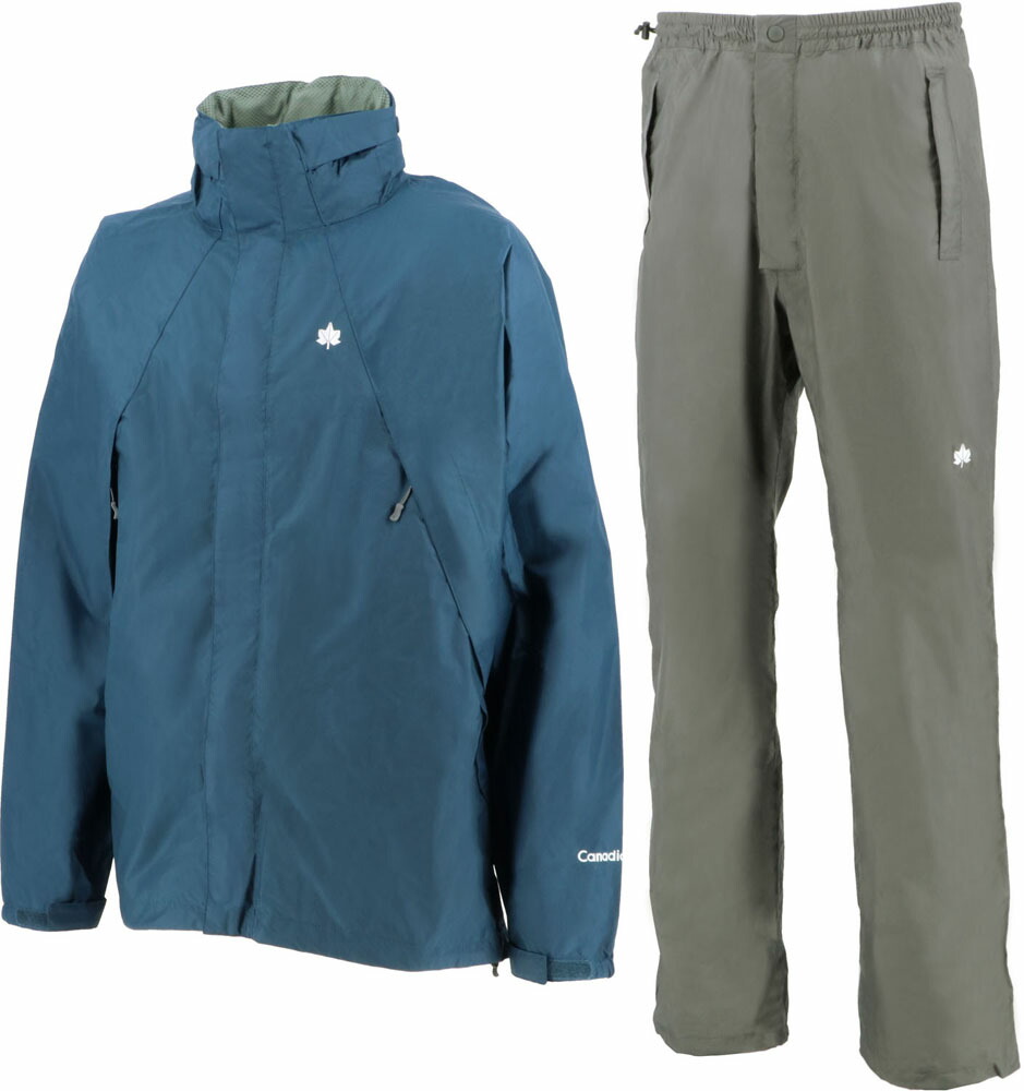 カナディアンイースト レインウェア メンズ 上下セット Rain Wear Men’s 雨具 レインスーツ 合羽 カッパ 登山 キャンプ 自転車 バイク 通勤 通学 旅行 男性 梅雨 CEW7011S