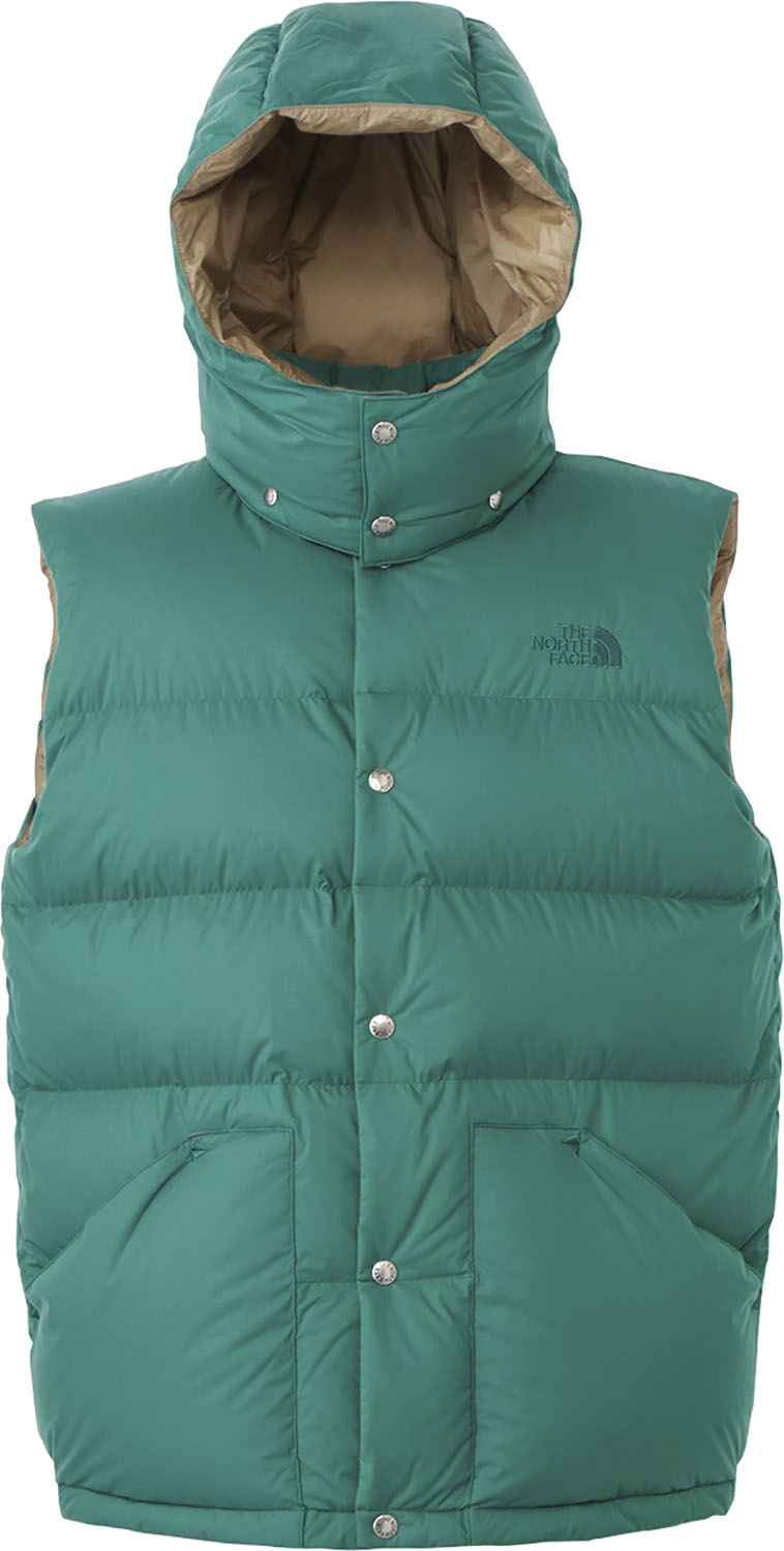 THE NORTH FACE キャンプシエラベスト アウトドア ベスト はっ水 撥水 静電ケア フード取り外し TNFグリーン×アンティークブロンズ グリーン L ユニセックス ND92231