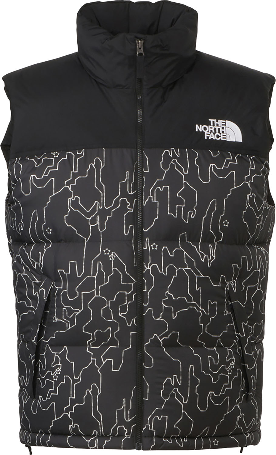 THE NORTH FACE ノベルティーヌプシベスト アウトドア ベスト 保温性 リサイクルダウン はっ水性 静電ケア 冬 日常着 ブラックツリーバーク ブラック L メンズ ND92339