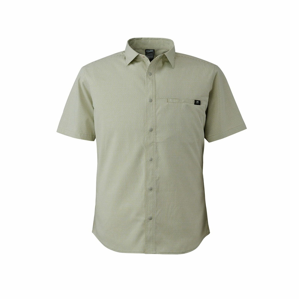 MILLET メンズ 半袖ボタンシャツ 半袖シャツ インセクト バリヤー ショート スリーブ チェックシャツ MIV02080