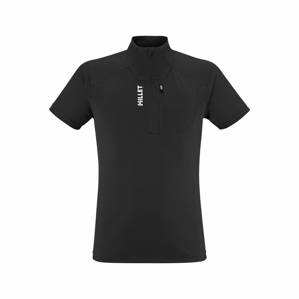 MILLET メンズ ハーフジップTシャツ 半袖シャツ 半袖Tシャツ カメット ジップTシャツ ショートスリーブ MIV10455