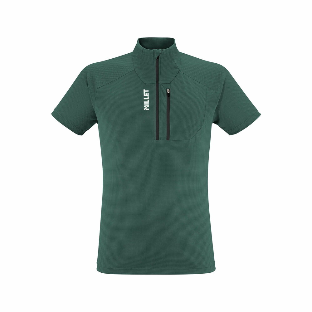 MILLET メンズ ハーフジップTシャツ 半袖シャツ 半袖Tシャツ カメット ジップTシャツ ショートスリーブ MIV10455