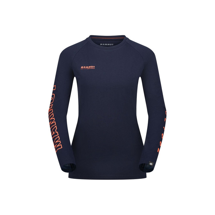 MAMMUT レディース　ロンT　ハイキング　レギュラーフィット　QD ロゴ プリント ロングスリーブ Tシャツ アジアンフィット 1016-01040