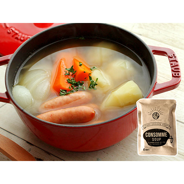 アキタアジショウ 比内地鶏と玉ねぎ・ポークのコンソメスープ 14g×6袋入 スープ DF-8300