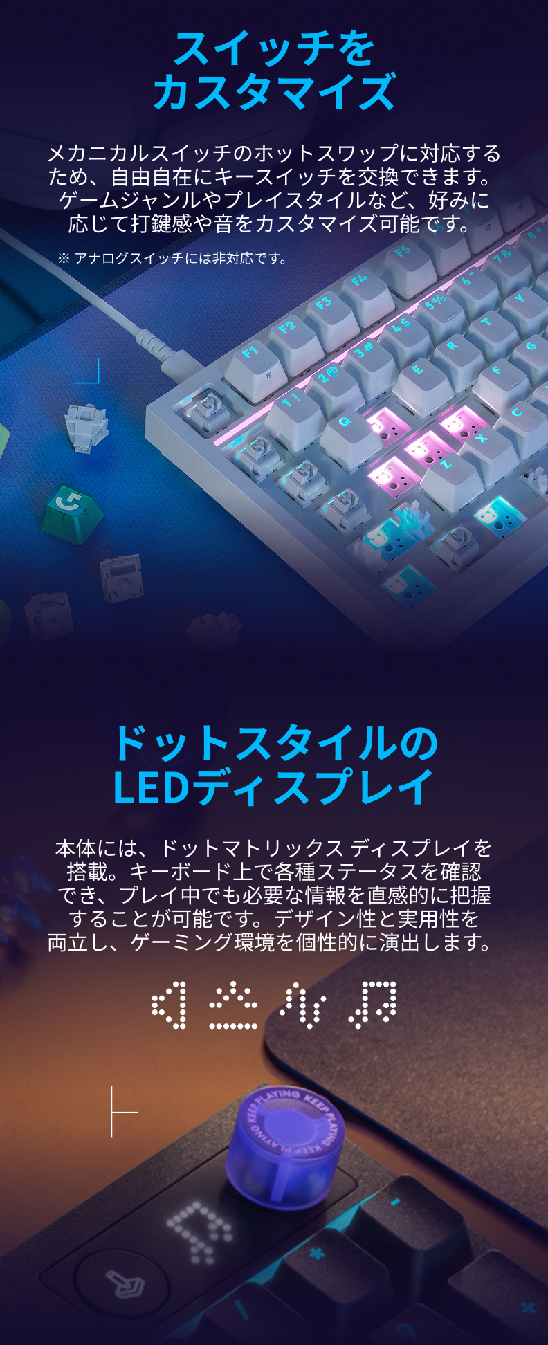 ロジクールG ゲーミングキーボード Logicool G G316 X 98 有線 リニア