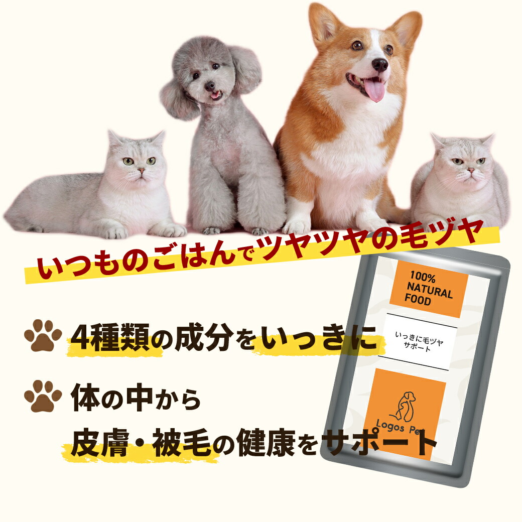 犬 猫 サプリ 国産 いっきに毛ヅヤサポート ペット用 200g メール便