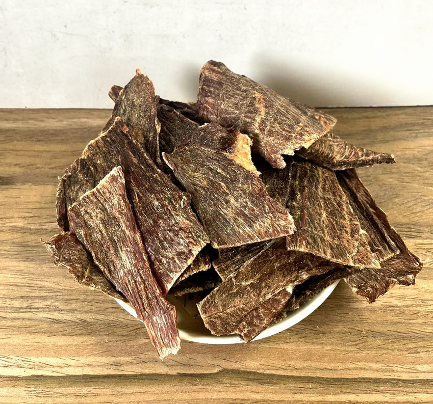 はっぴぃはっぴぃ　ビーフジャーキー250g×8袋　犬猫のおやつ業務用袋 おやつ 無添加 国産（北海道産）薄切りビーフジャーキー 100g
