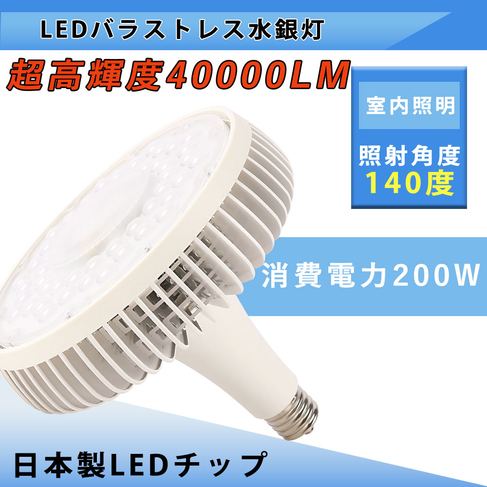 工場直販【PSE認証 1年保証】200W 全光束40000lm 大型 LED