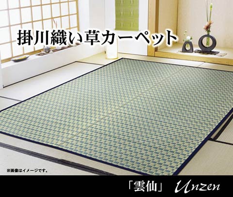 雲仙 い草 ござ 上敷き 和室 敷物 カーペット 本間 掛川織 お手入れ簡単 夏 抗菌防臭 調湿 消臭 空気清浄 汚れにくい