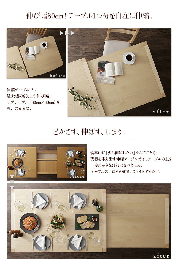 伸縮ダイニングテーブル ダイニングテーブル ダイニング 「ダイニングテーブルのみ シェルフタイプ W120-200 組立設置付」
