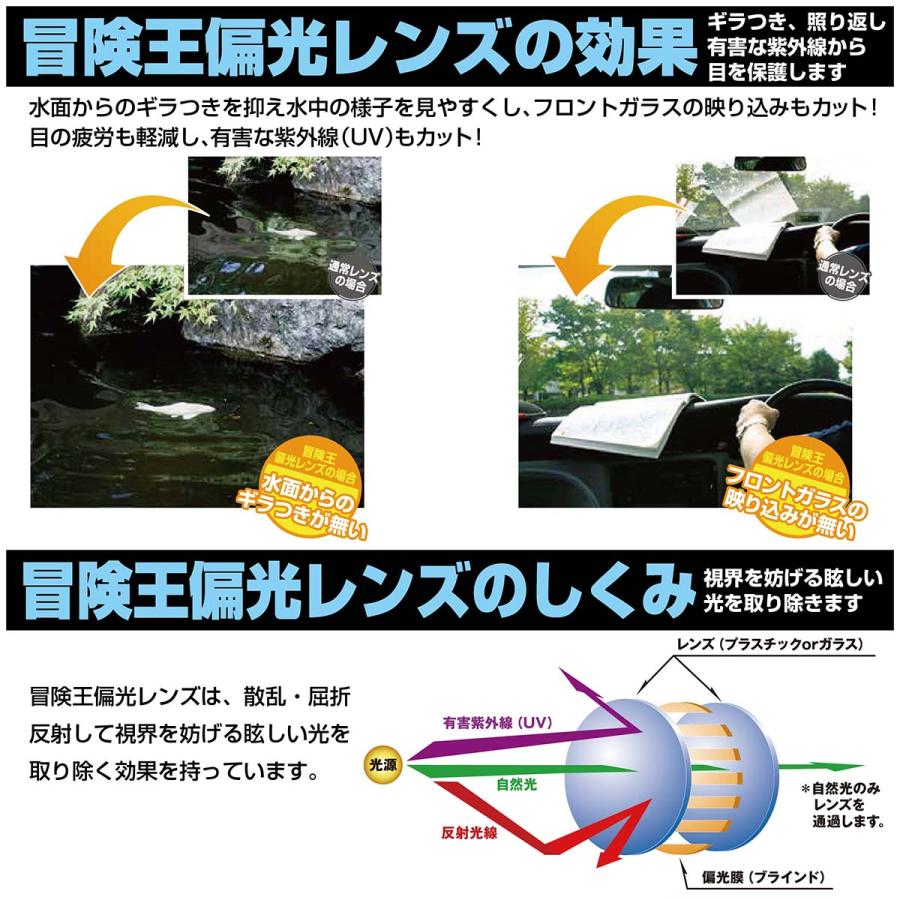 冒険王 偏光 老眼鏡 サングラス 老眼付きサングラス ミラー