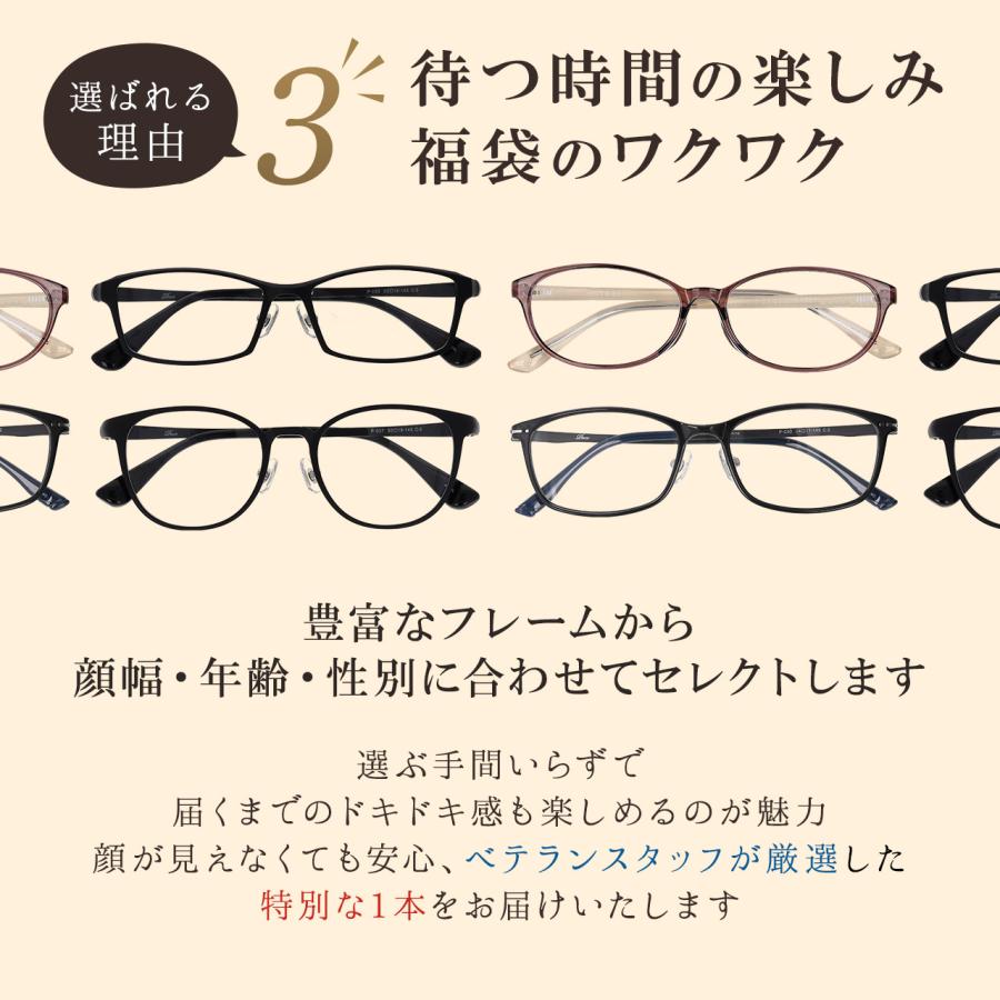 形が選べる HOYA薄型非球面レンズ付／ メガネ福袋 メガネ 度付き 度