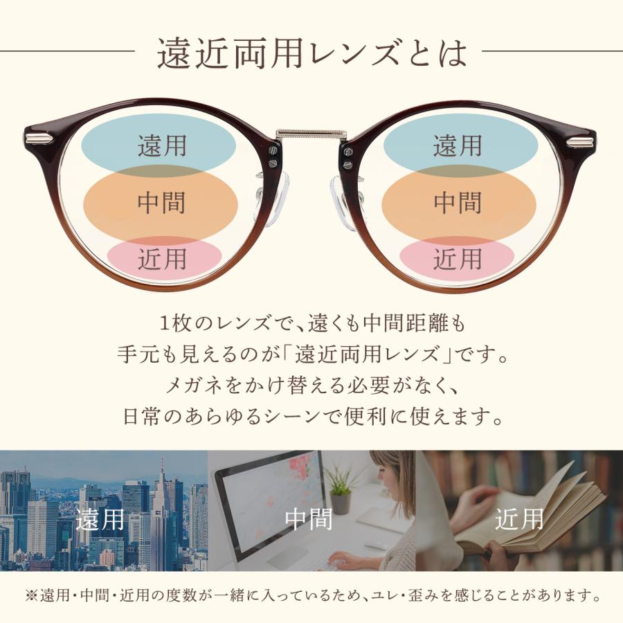 メガネ 遠近 度付き レディース おしゃれ 遠近両用メガネ 遠近両用眼鏡 