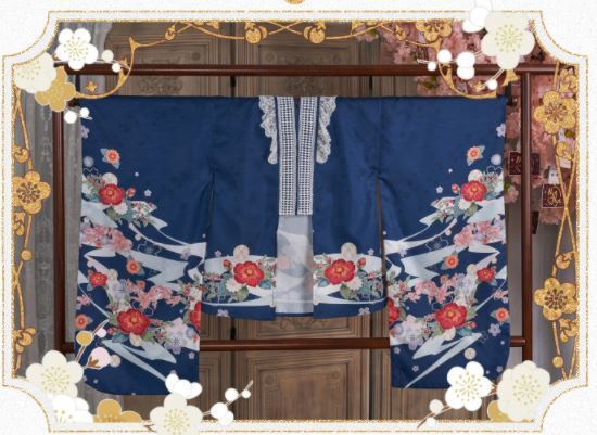 和ロリ 羽織 羽織り 6色 花柄 春秋 秋冬 春物 着物 プリント