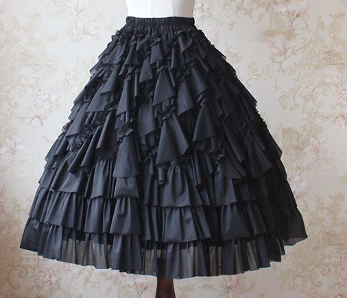 ロリータ服 ロリータファッション ミドル丈 フリル ペチコート 5色