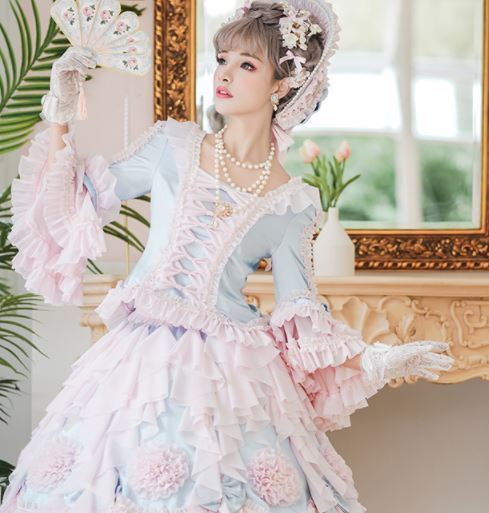 ブラウス レディース ロリータ 長袖 春秋冬 ゴスロリ ゴシック 華麗 レトロ クラシカル 姫袖 ベルスリーブ XS−2XL フリル ホワイト  ブラック Lolita オリジナル デザイン 復古 服 シフォン レース ファッション | Alice Doll