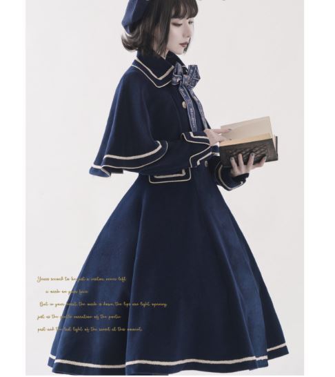 ロングコート 3way unideer アウター 秋冬 無地 可愛い クラシカル クラロリ 美シルエット 大きいサイズ サイズ豊富 ロング丈 バイカラー 大きいリボン イベントの画像
