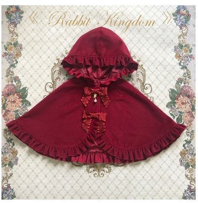 フードコート unideer 秋冬 ポンチョ アウター フリル フード付き