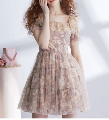 セミロリータ プリント ワンピース のみ 小花柄 花柄 お花 花柄 お花 パステルカラー ジェラートカラー マカロンカラー 童話風 ミニ丈 ショート丈 膝上 半袖 パ Semil0129 Luxury ラグジュアリ 通販 Yahoo ショッピング