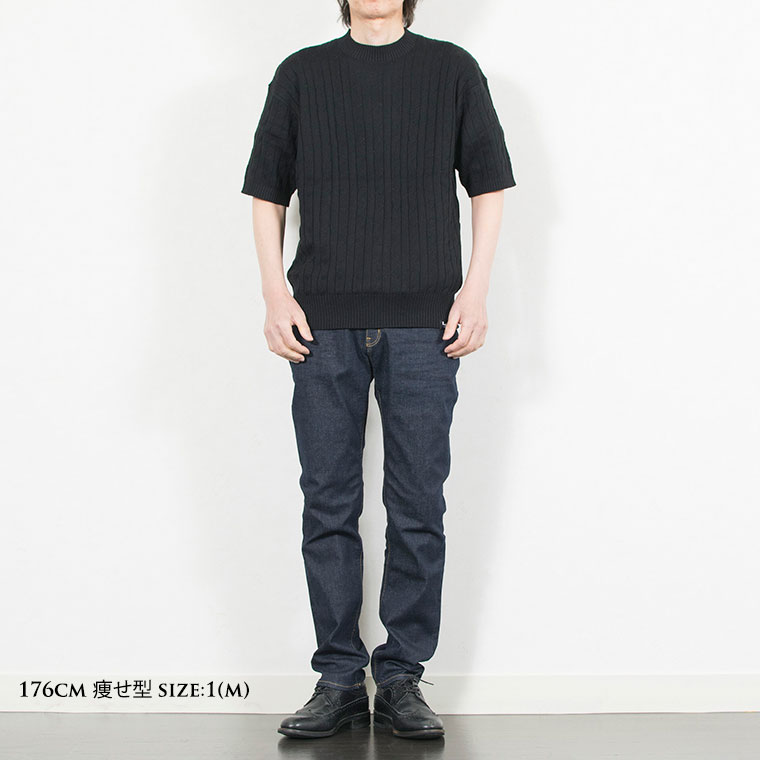 LiSS（リス） ケーブル編み 半袖ニット サマーセーター CABLE KNIT