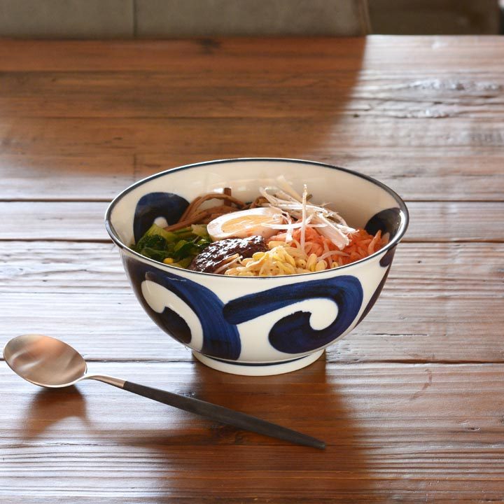 唐草 染付 和食器 ラーメン鉢 麺鉢 うどん鉢 美濃焼 どんぶり 丼