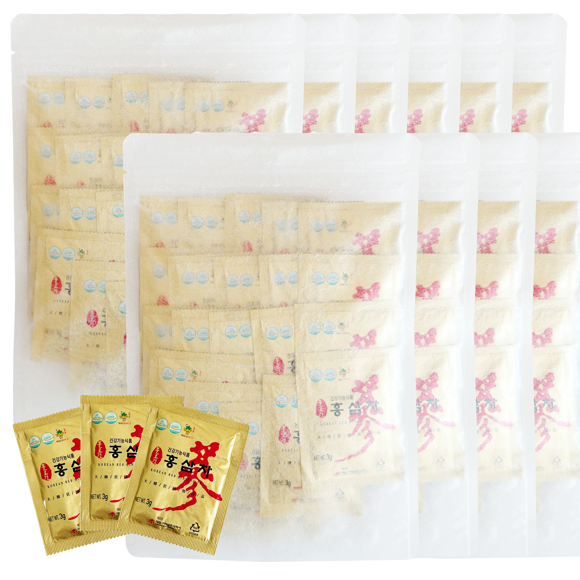 【まとめ買い10袋セット】高麗人参茶｜紅参茶（3g×20包）／韓国 6年根 朝鮮人参 濃縮液 サポニン ジンセノサイド 健康食品 大東高麗参
