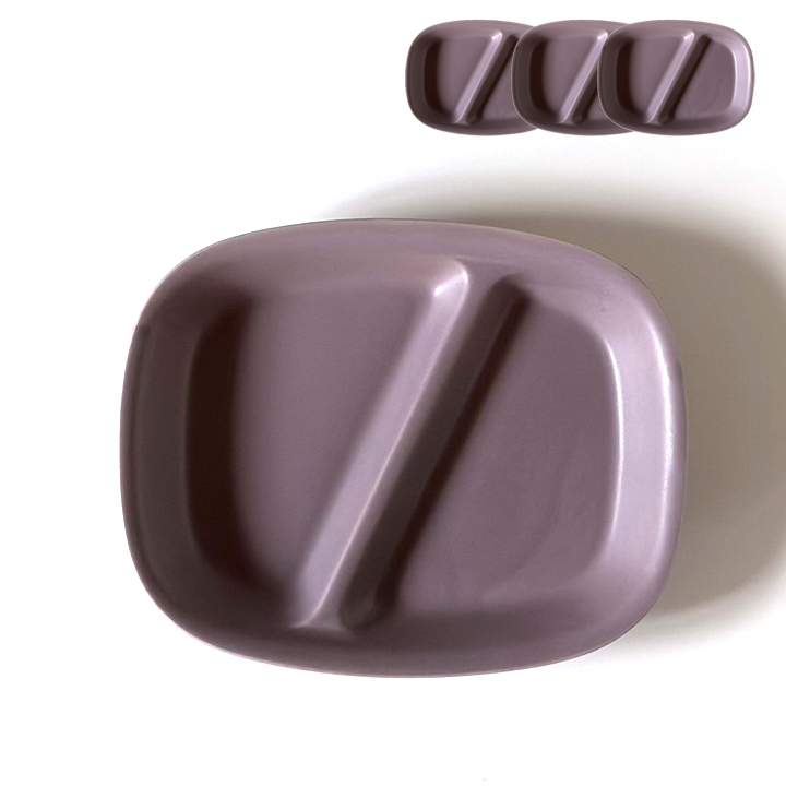 送料無料 3枚セット ランチプレート 丸 / 四角 全15color 陶器 子供 食器 おしゃれ お皿 仕切り皿 仕切りプレート 皿 仕切り 取り皿 美濃焼き 日本製 食洗機対応 | ブランド登録なし | 30