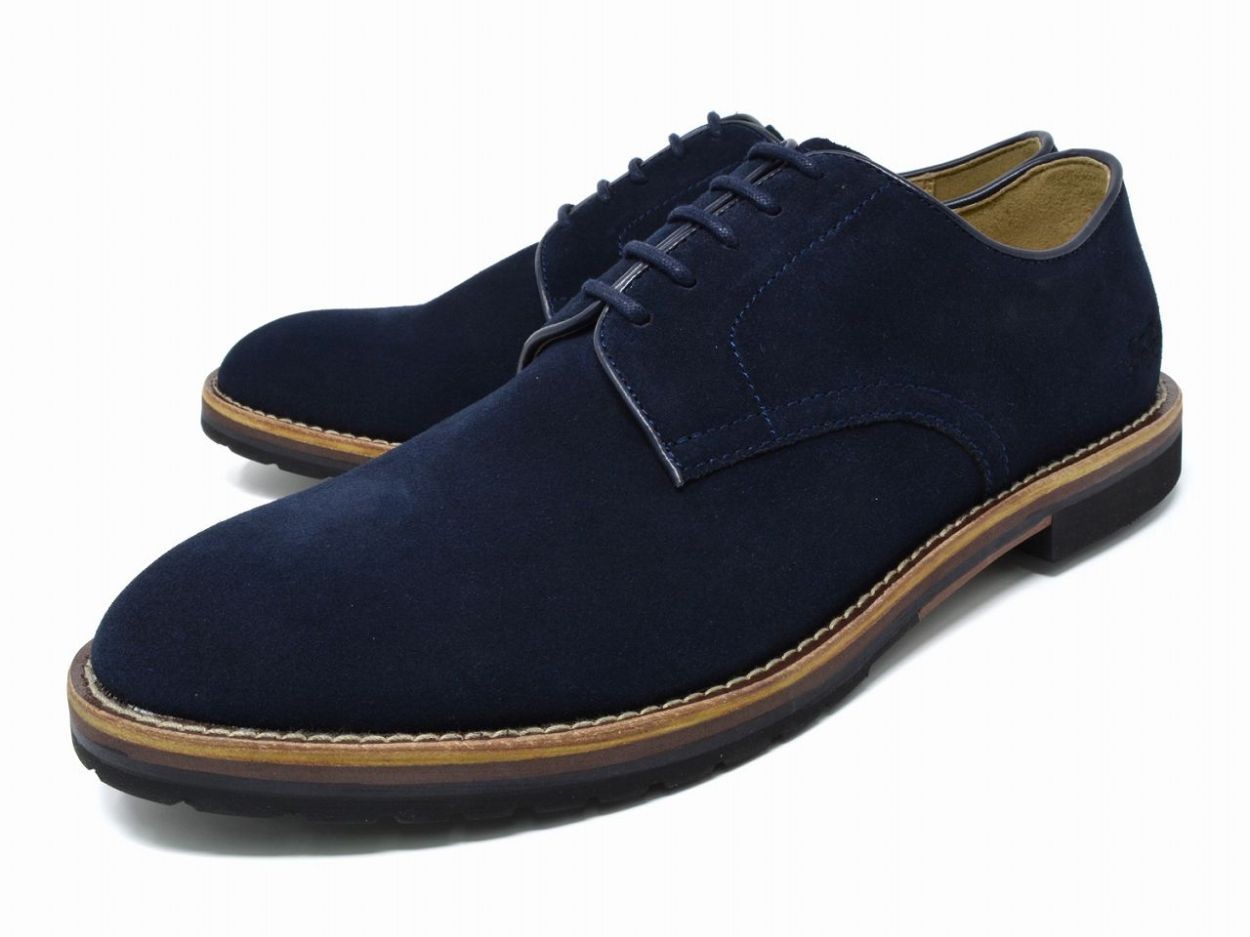 ダービーシューズ メンズ プレーントゥ 紺色 茶色 本革 スエード Fg 1710 Longpshoe 通販 Yahoo ショッピング